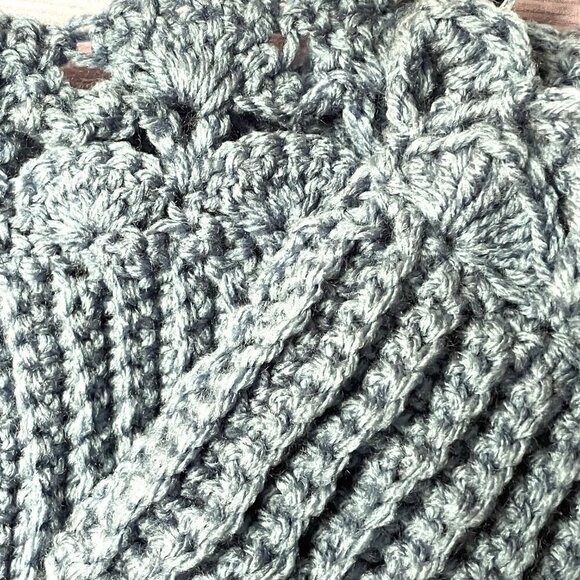 NWT LORETTA ANN CREATTIONS CROCHETED LIGHT BLUE BOOT CUFFS BEAUTIFULLY HANDMADE - Picture 4 of 6